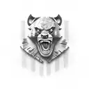 Michigan Wolverine Mascot in ripped skin tattoo design idea