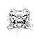 Michigan Wolverine Mascot in ripped skin tattoo design idea