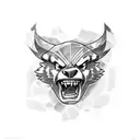 Michigan Wolverine Mascot in ripped skin tattoo design idea