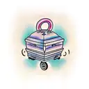 a coffin with the words 'and if you go i wanna go with you' written on it tattoo design idea