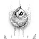 A teardrop on fire tattoo design idea