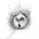 A teardrop on fire tattoo design idea