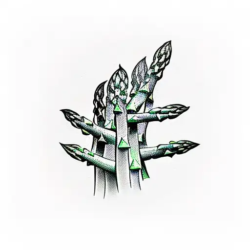 asparagus on cake  tattoo design idea