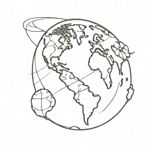 navy sailor Jerry style globe tattoo design idea