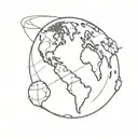 navy sailor Jerry style globe tattoo design idea
