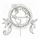 navy sailor Jerry style globe tattoo design idea