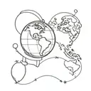 navy sailor Jerry style globe tattoo design idea