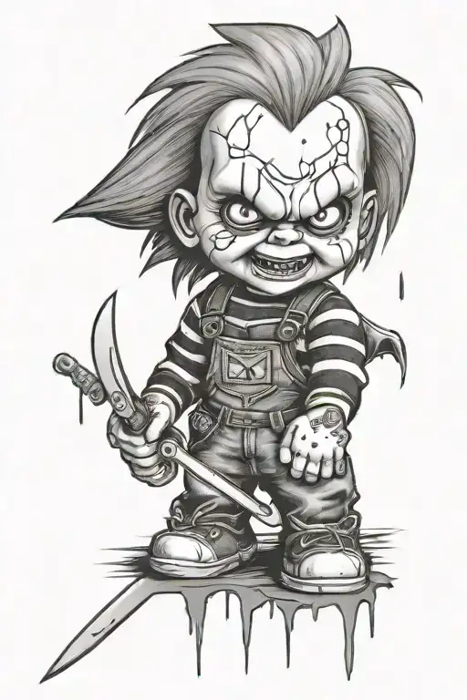 chucky urban graffiti style tattoo design idea