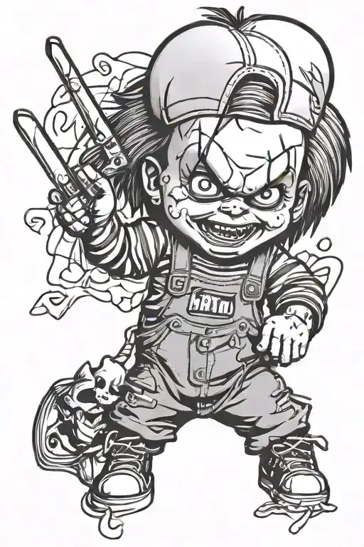chucky urban graffiti style tattoo design idea