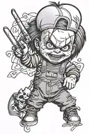 chucky urban graffiti style tattoo design idea