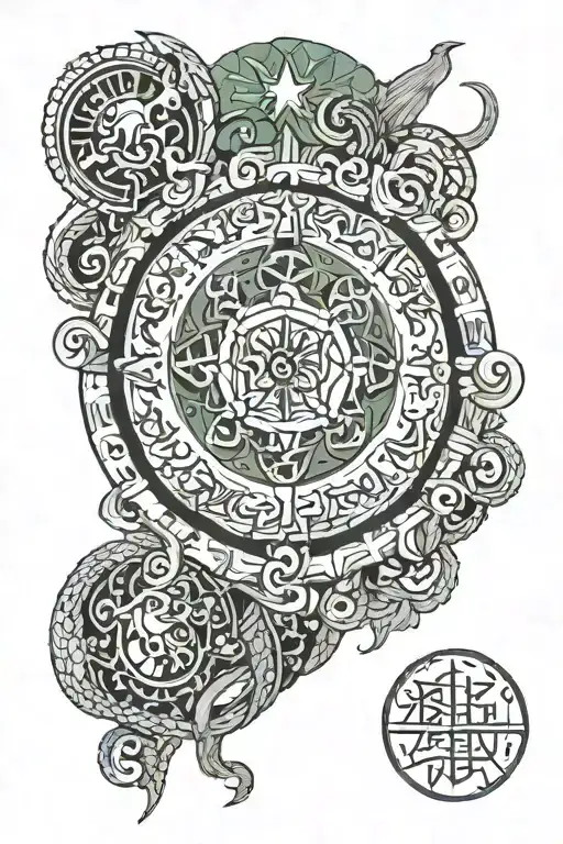 ancient iraq gemini wealth adventure power health tattoo design idea