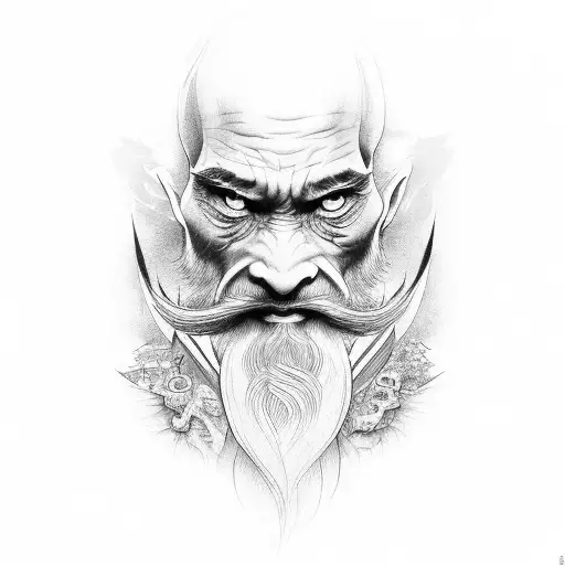 Lao Tse de perfil tattoo design idea