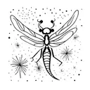 Dragonfly with stars tattoo design idea