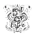 written " NEVER GIVE UP"  tattoo design idea