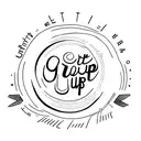 written " NEVER GIVE UP"  tattoo design idea