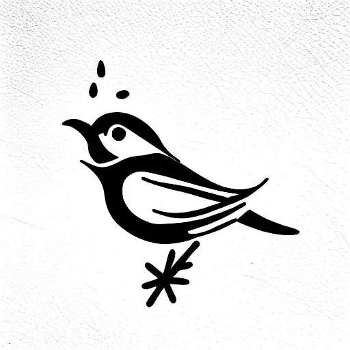 a bird saying birdie tattoo design idea