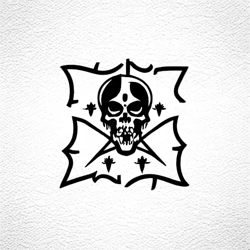 zombie pirat flag insignia tattoo design idea