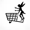 fairy with shopping cart tattoo design idea