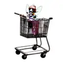 fashionable anime fairy with shopping cart tattoo design idea