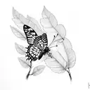 butterfly on tree branch  tattoo design idea