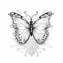 butterfly on tree branch  tattoo design idea