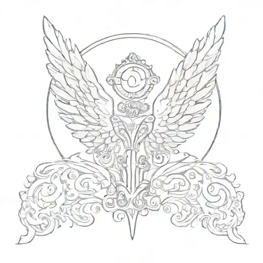 angel wings with name Jose  tattoo design idea