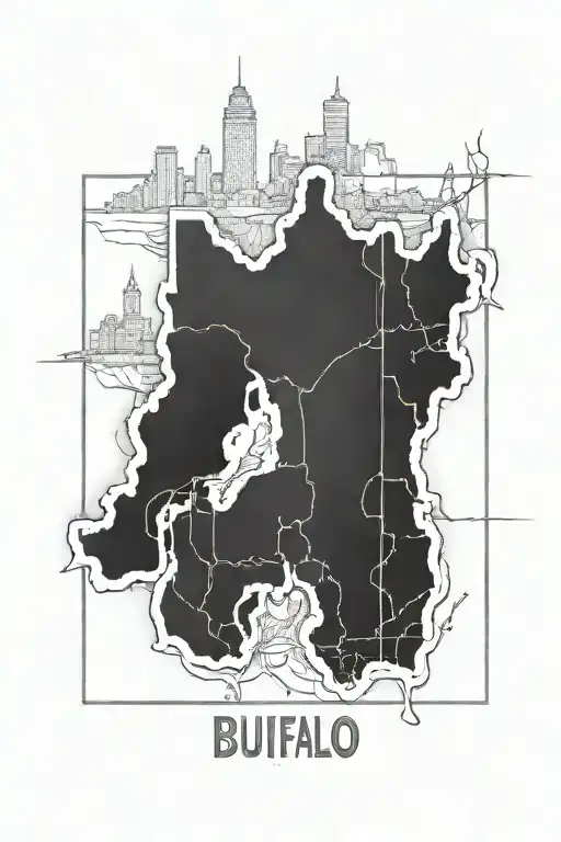 A topographic map of Buffalo, New York  tattoo design idea