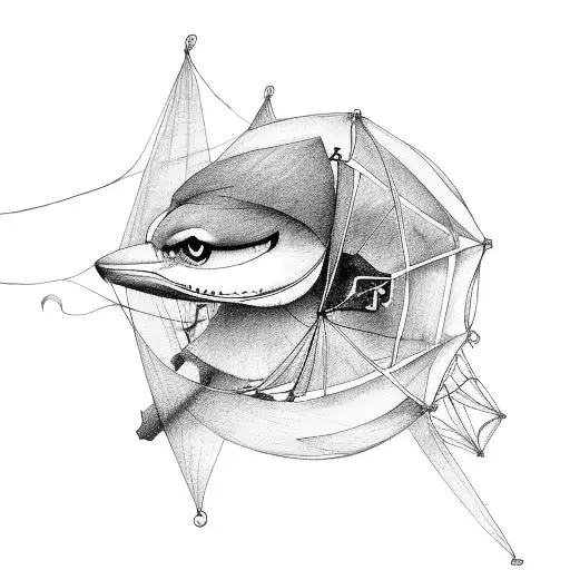  kite in flight tattoo design idea