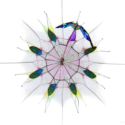 stained glass kite tattoo design idea