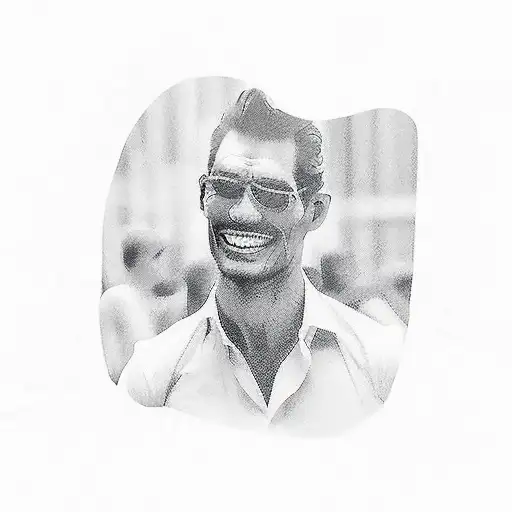 Smiling Plank of Wood Memorial Words: Paul David Gandy 2018 tattoo design idea