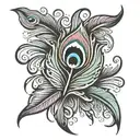 peacock feather black tattoo design idea