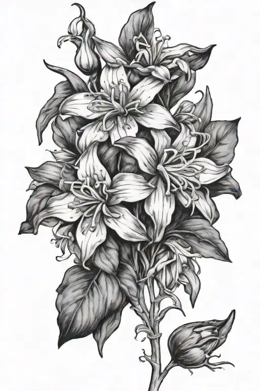 Columbines and bluebonnets  tattoo design idea