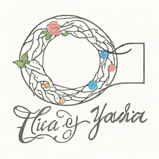 Uterus and ovaries with the words "Li Yuanyuan" written on them tattoo design idea