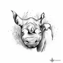 rhino tattoo design idea