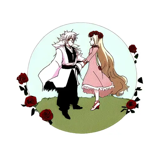 Rose and wolf  tattoo design idea