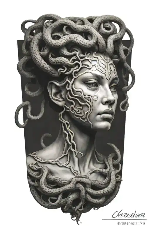 Medusa head tattoo design idea