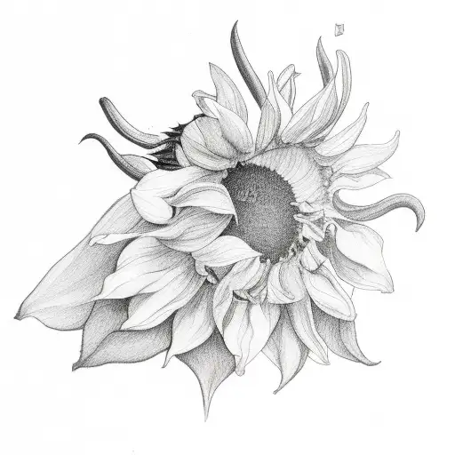 BELLADONNA, NARCISSUS, AND SUNFLOWERS SLEEVE  tattoo design idea