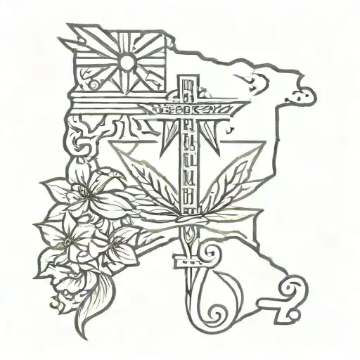 Arizona state flag and medical  caduceus tattoo design idea