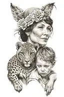 mother son looking tattoo design idea