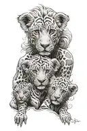 mother son looking tattoo design idea