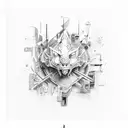 numbers 057 in Graffiti style tattoo design idea