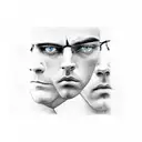 3 brothers faces tattoo design idea