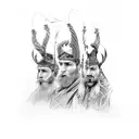 3 brothers faces tattoo design idea