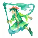 Peter Pan fighting Captain Hook tattoo design idea