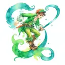 Peter Pan fighting Captain Hook tattoo design idea