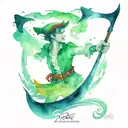 Peter Pan fighting Captain Hook tattoo design idea