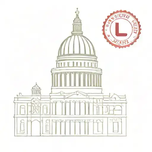 stamp including london's st paul cathedral tower tattoo design idea