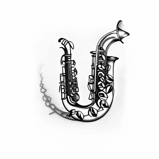 saxophone  tattoo design idea