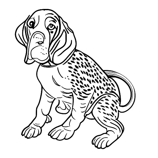 basset hound driving heavy equipment  tattoo design idea