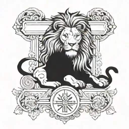 Lion with cross with the bible verse proverbs 20:30 tattoo design idea